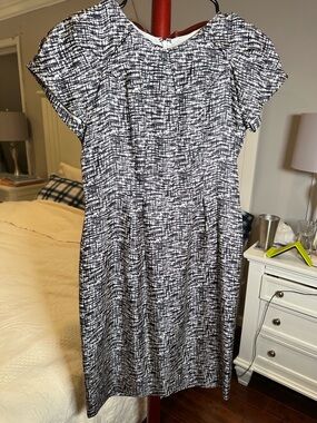 Banana Republic Dress Size 2 Sheath Silk Blend Short Sleeve Lined Fitted